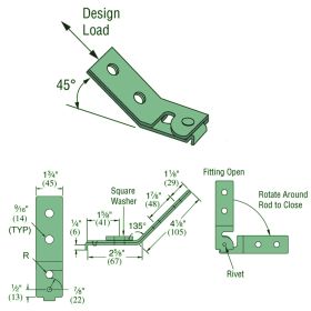 Unistrut SPF 100 Seismic Pivot Fitting, Electro-Galvanized