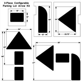 3-Piece Arrow Kit Stencil - 1/8 Inch (125 mil)