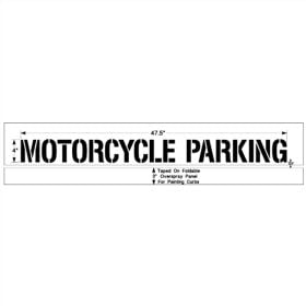 4 Inch Motorcycle Parking, on one line w/overspray panel