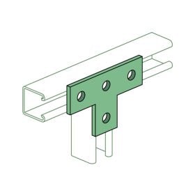 Unistrut A1031 4 Hole Flat Plate Fitting, Perma-Green