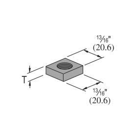 Unistrut P3245N6 3/8" Square Nut for P3245 Insert