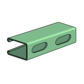 1-5/8" x 2-7/16", 12 Gage Channel, Wide Slots, 10' Perma Green