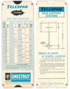 Historical Literature Unistrut Telespar Square Post Selection Chart